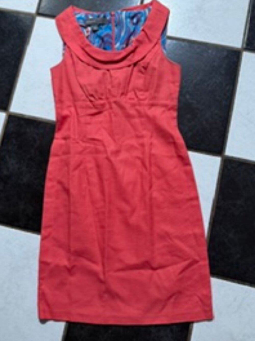 Coral Sleeveless Sheath Dress by Donna Ricco